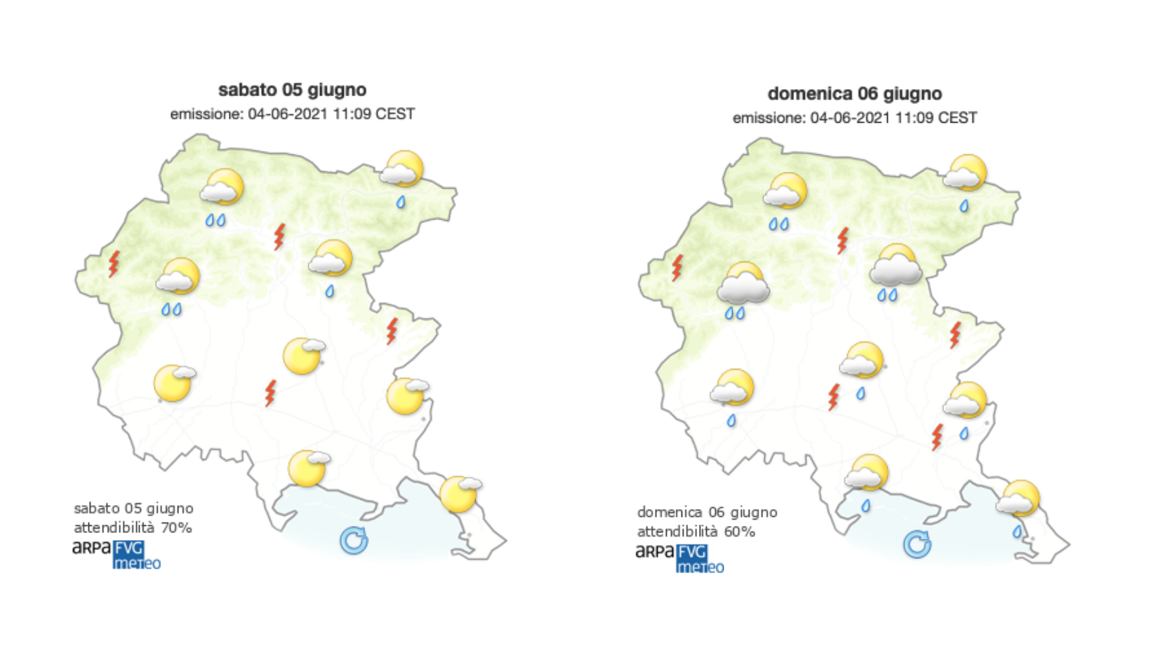 Immagine per Poche nuvole e molto sole sul Goriziano, ma domani possibili piogge